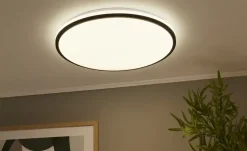 KHG LED-Deckenleuchte, schwarz mit Fernbedienung `groß` | 49 cm