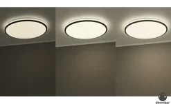 KHG LED-Deckenleuchte, schwarz mit Fernbedienung `groß` | 49 cm