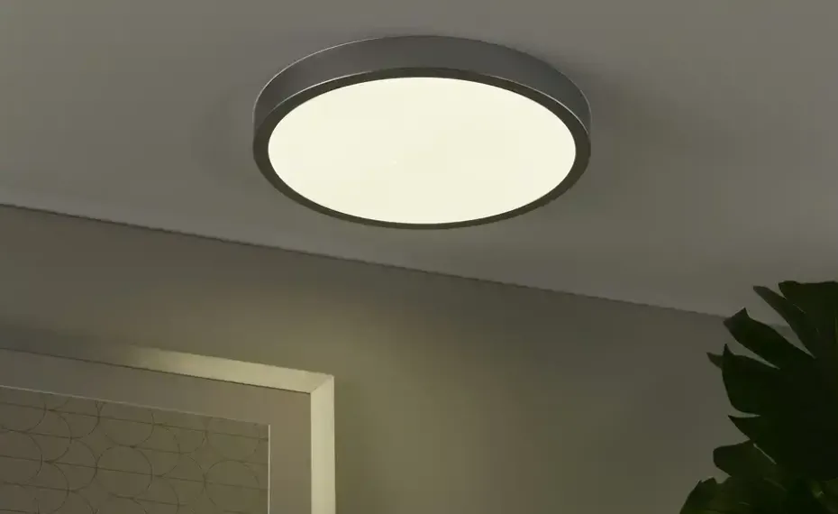 KHG LED-Deckenleuchte, silber mit Sterneneffekt | silberfarben, matt