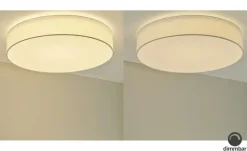 KHG LED-Deckenleuchte Stoffschirm, weiß | Weiß