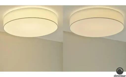 KHG LED-Deckenleuchte Stoffschirm, weiß | Weiß