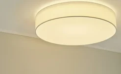 KHG LED-Deckenleuchte Stoffschirm, weiß | Weiß
