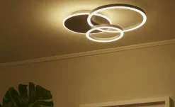 KHG LED-Deckenleuchte,3-flammig, geometrisch, anthrazit | Schwarz, matt