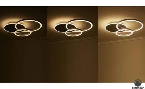 KHG LED-Deckenleuchte,3-flammig, geometrisch, anthrazit | Schwarz, matt