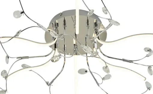 KHG LED-Kristall-Deckenleuchte, 6-flammig, chrom