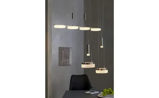 KHG LED-Pendelleuchte, 4-flammig, Nickel-matt | Höffner