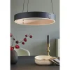 KHG LED-Pendelleuchte, Kunstleder schwarz/goldfarben