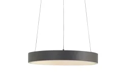 KHG LED-Pendelleuchte, Kunstleder schwarz/goldfarben