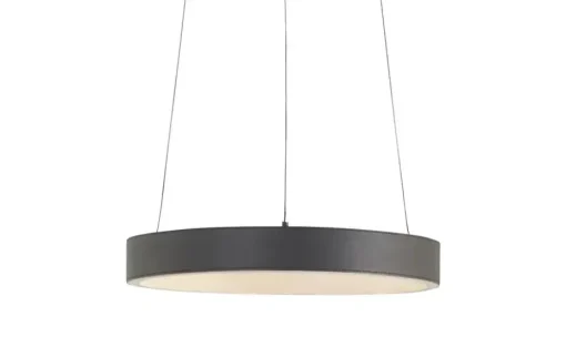 KHG LED-Pendelleuchte, Kunstleder schwarz/goldfarben