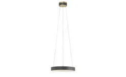 KHG LED-Pendelleuchte, Kunstleder schwarz/goldfarben