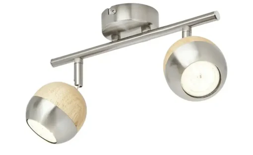 KHG LED-Spot, 2-flammig mit Holz | Möbel Höffner