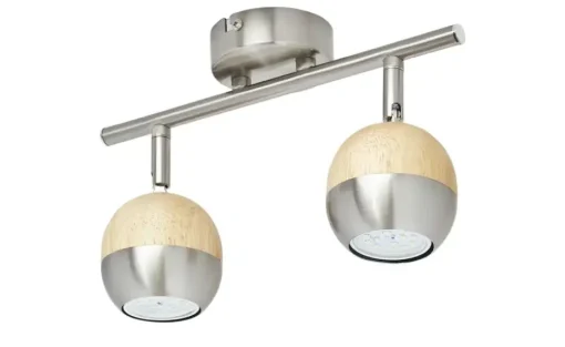 KHG LED-Spot, 2-flammig mit Holz | Möbel Höffner