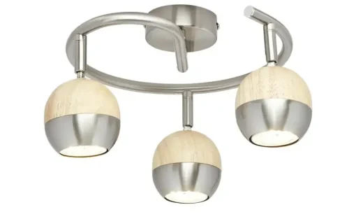 KHG LED-Spot, 3-flammig mit Holz | Möbel Höffner