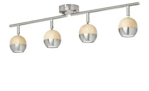 KHG LED-Spot, 4-flammig, mit Holz | Möbel Höffner