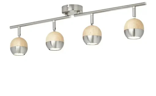 KHG LED-Spot, 4-flammig, mit Holz | Möbel Höffner