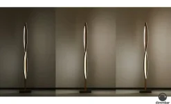 KHG LED-Stehleuchte, 3-flammig, schwarz/ Eiche