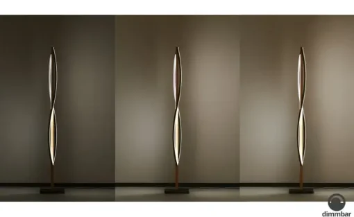 KHG LED-Stehleuchte, 3-flammig, schwarz/ Eiche