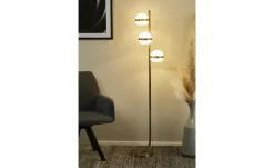 KHG LED-Stehleuchte, 3-flammig, messing-matt | messingfarben, matt