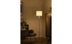 KHG LED-Stehleuchte, 1-flammig, Nickel-matt mit Stoffschirm