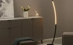 KHG LED-Stehleuchte, schwarz mit Dimmer | Möbel Höffner