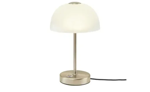 KHG LED-Tischleuchte, 1-flammig, Nickel/ Alabasterglas | matt, silberfarben