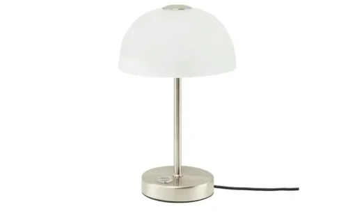 KHG LED-Tischleuchte, 1-flammig, Nickel/ Alabasterglas | matt, silberfarben