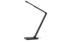KHG LED-Tischleuchte, schwarz mit Qi-Charger | Schwarz, glänzend