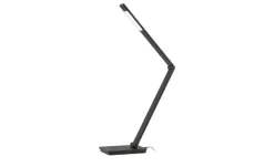 KHG LED-Tischleuchte, schwarz mit Qi-Charger | Schwarz, glänzend