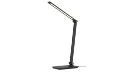 KHG LED-Tischleuchte, schwarz mit Qi-Charger | Schwarz, lackiert
