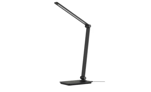 KHG LED-Tischleuchte, schwarz mit Qi-Charger | Schwarz, lackiert