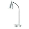 KHG LED-Tischleuchte silber mit flexiblem Arm | silberfarben, matt