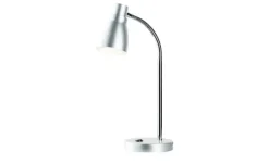 KHG LED-Tischleuchte silber mit flexiblem Arm | silberfarben, matt