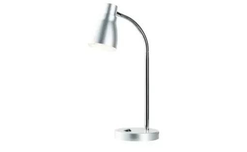 KHG LED-Tischleuchte silber mit flexiblem Arm | silberfarben, matt