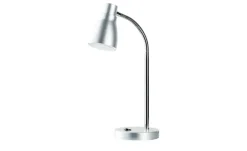 KHG LED-Tischleuchte silber mit flexiblem Arm | silberfarben, matt