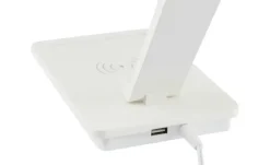 KHG LED-Tischleuchte, weiß mit Qi-Charger | Weiß, glänzend