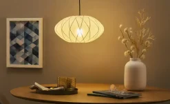 KHG Pendelleuchte, 1-flammig, Stoff weiß | Höffner