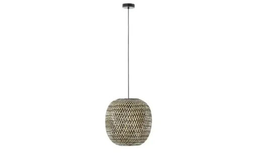 KHG Pendelleuchte, 1-flammig, Bambus geflochten ´klein` | 38 cm