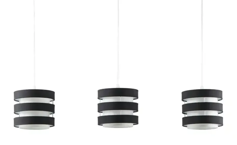 KHG Pendelleuchte, 3-flammig, Schirm schwarz/weiß