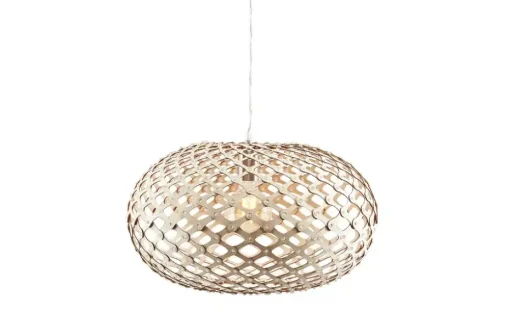 KHG Pendelleuchte, 1-flammig, nickel-matt/ holz