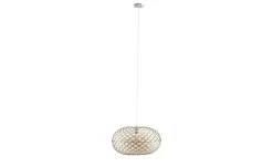 KHG Pendelleuchte, 1-flammig, nickel-matt/ holz