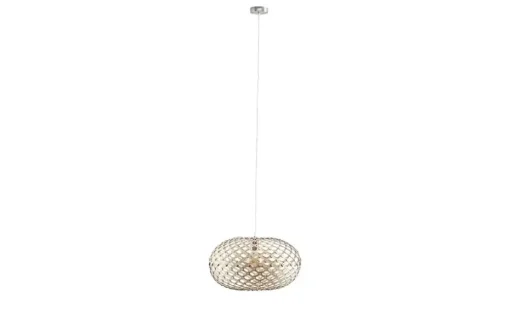 KHG Pendelleuchte, 1-flammig, nickel-matt/ holz