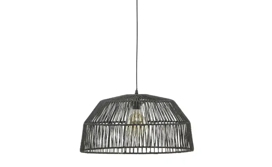 KHG Pendelleuchte, 1-flammig, Seilgepflecht schwarz