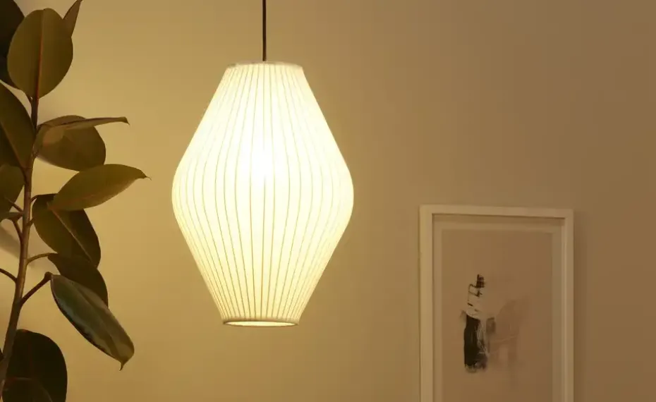 KHG Pendelleuchte, 1-flammig, Stoffschirm weiß