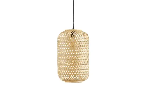 KHG Pendelleuchte, 1-flammig, Rattan-geflecht, natur ´groß` | 169 cm