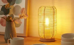 KHG Rattan-Tischleuchte, 1-flammig `Klein´  | 28,5 cm