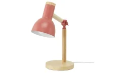 KHG Tischleuchte, 1-flammig, Bambus/ Pink | lackiert, Rosa, Bambus