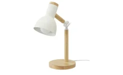 KHG Tischleuchte, 1-flammig, Bambus/ Weiß | lackiert, Weiß, Bambus