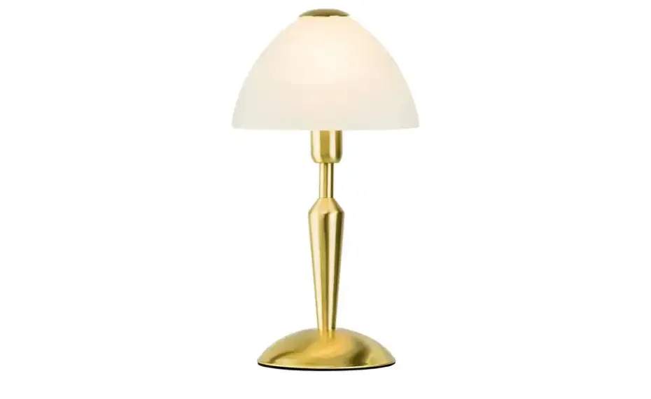 KHG Tischleuchte messing matt mit Glasschirm | messingfarben, matt