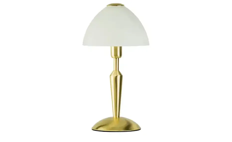 KHG Tischleuchte messing matt mit Glasschirm | messingfarben, matt