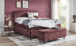 Kings and Queens Boxspringbett Skyer | Bordeauxrot, 160 cm